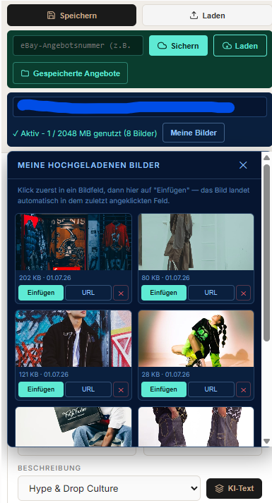 Bilderverwaltung mit Vorschau direkt im Generator