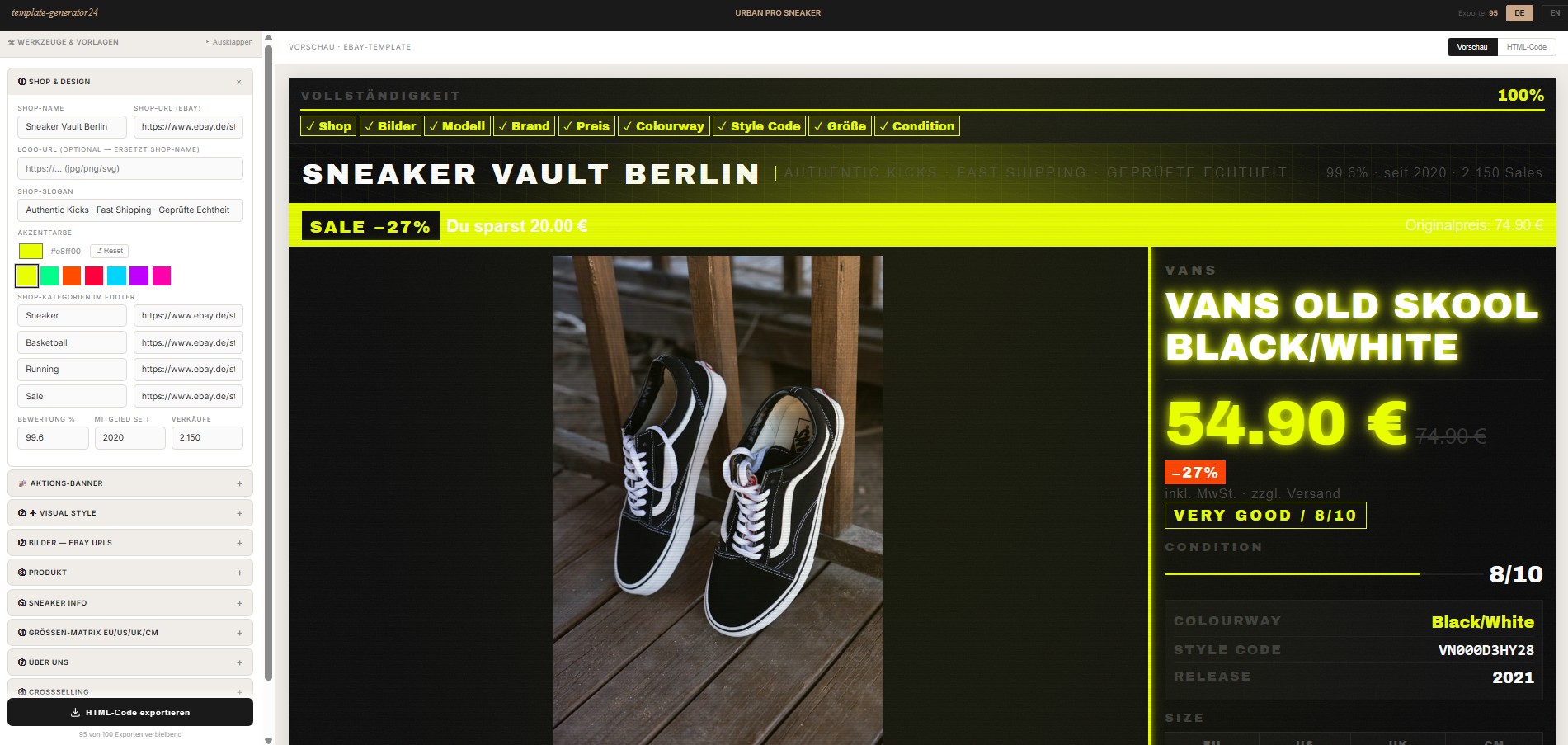 Urban Pro Sneaker Generator