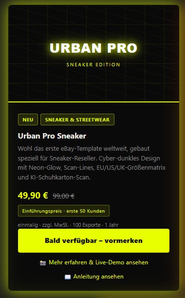 Urban Pro Sneaker — Das Template für Sneaker- & Streetwear-Kultur: Drops, Grails, Collabs.